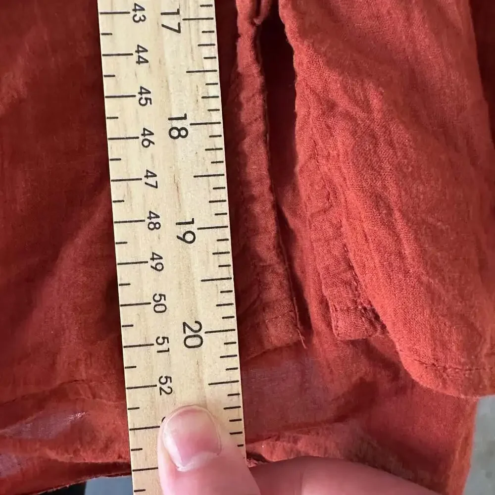 Free People Women's Orange and Brown Top